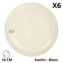 Assiette à pain MODULO NATURE KAOLIN 16 cm DEGRENNE, grès blanc pur.