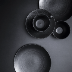 Assiette à dessert MODULO NATURE - Pierre de Lave - 21 cm – Noir