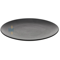 Vue de l'assiette noire texturée, design contemporain.