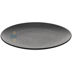 Vue de l'assiette noire texturée, design contemporain.