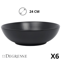 Lot de 6 saladiers MODULO NATURE PIERRE DE LAVE 24 cm DEGRENNE.