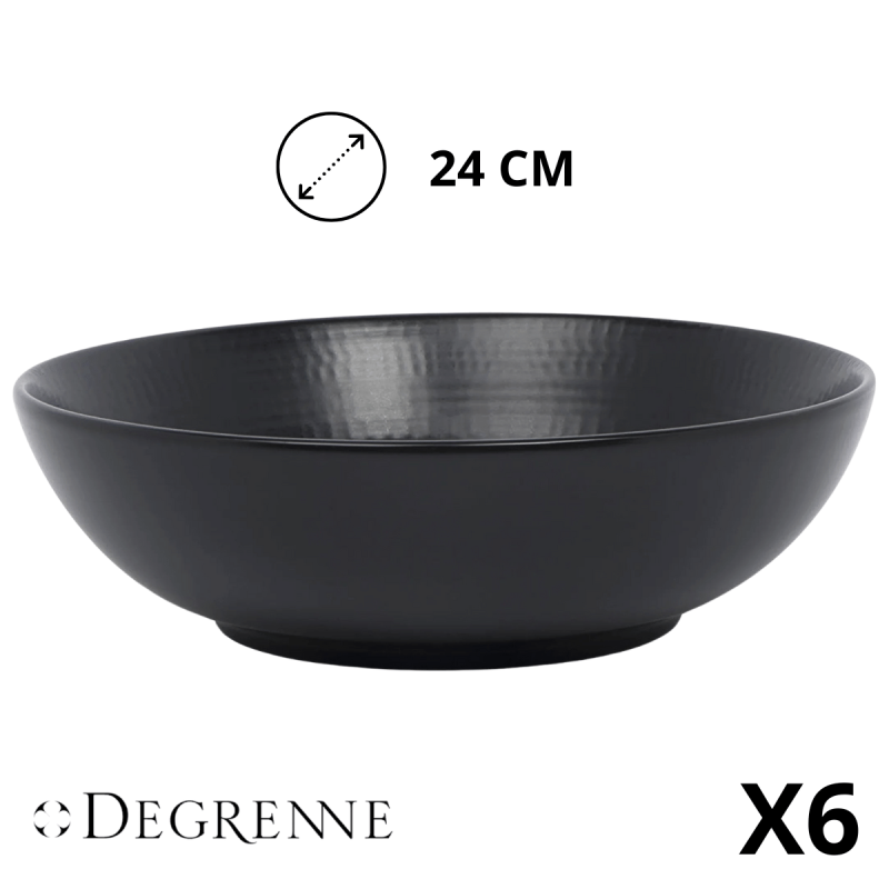 Saladier MODULO NATURE - Pierre de Lave - 24 cm – Noir