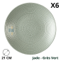 Lot de 6 assiettes à dessert MODULO NATURE JADE 21 cm DEGRENNE.
