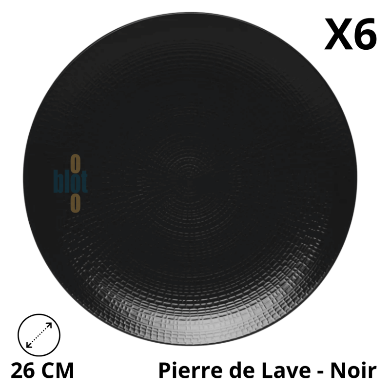 Assiette plate MODULO NATURE - Pierre de Lave - 26 cm – Noir Assiette plate MODULO NATURE - Pierre de Lave - 26 cm – Noir