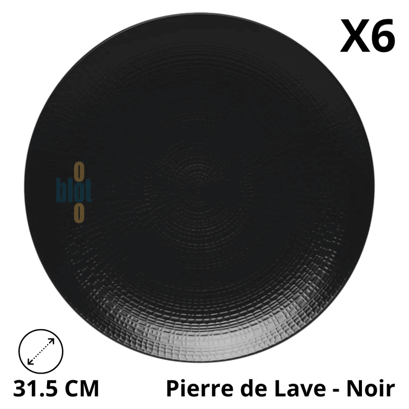 Assiette plate MODULO NATURE - Pierre de lave - 31.5 cm – Noir Assiette plate MODULO NATURE - Pierre de lave - 31.5 cm – Noir