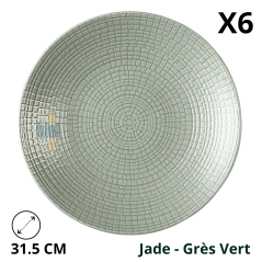 Assiette à dessert MODULO NATURE - Jade - 31.5 cm – Vert - vue de face