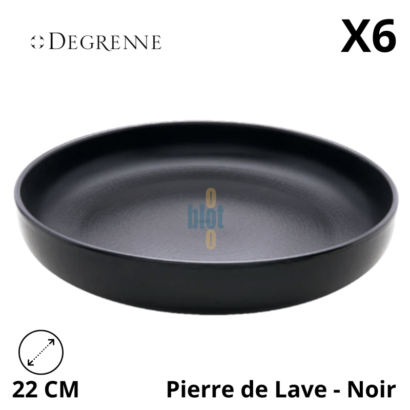 Assiette Coupe MODULO NATURE - Pierre de lave - 22 cm – Noir Assiette Coupe MODULO NATURE - Pierre de lave - 22 cm – Noir