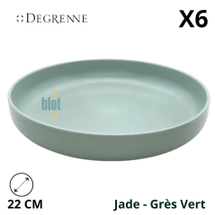 Assiette coupe MODULO NATURE - Jade - 22 cm – Vert - Vue de face avec caractérisitiques