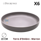 Assiette coupe MODULO NATURE - Terre d'ombre - 22 cm – Marron - Vue de face et caractéristiques
