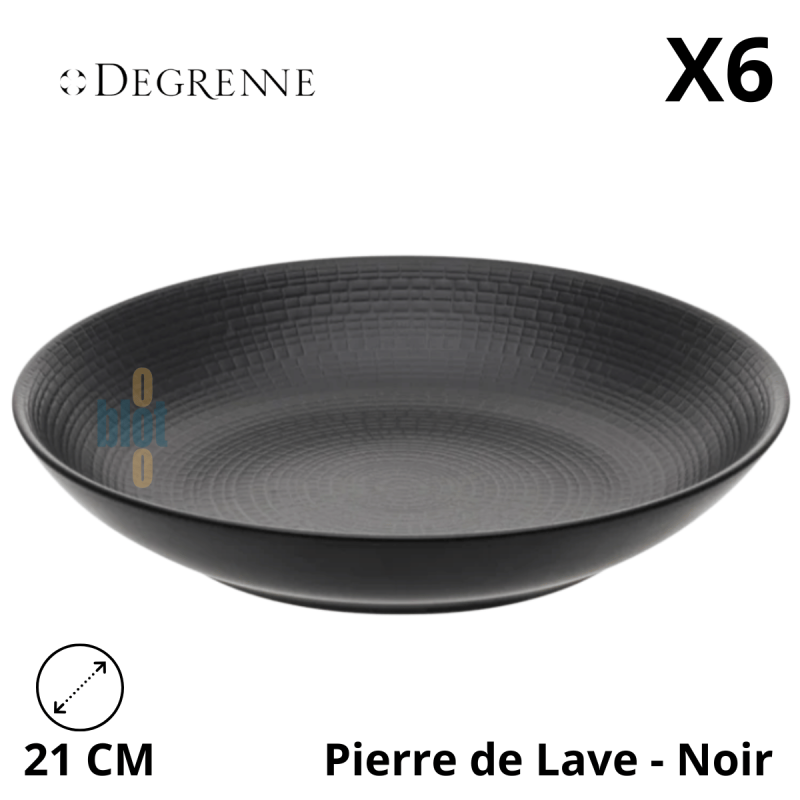 Assiette Calotte Creuse MODULO NATURE - Pierre de lave - 21 cm – Noir Assiette Calotte Creuse MODULO NATURE - Pierre de lave - 21 cm – Noir