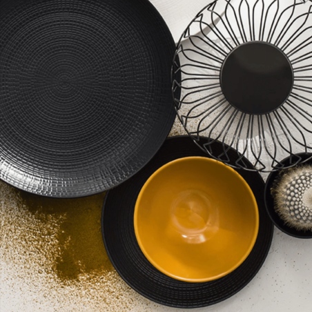 Assiette Calotte Creuse MODULO NATURE - Pierre de lave - 21 cm – Noir