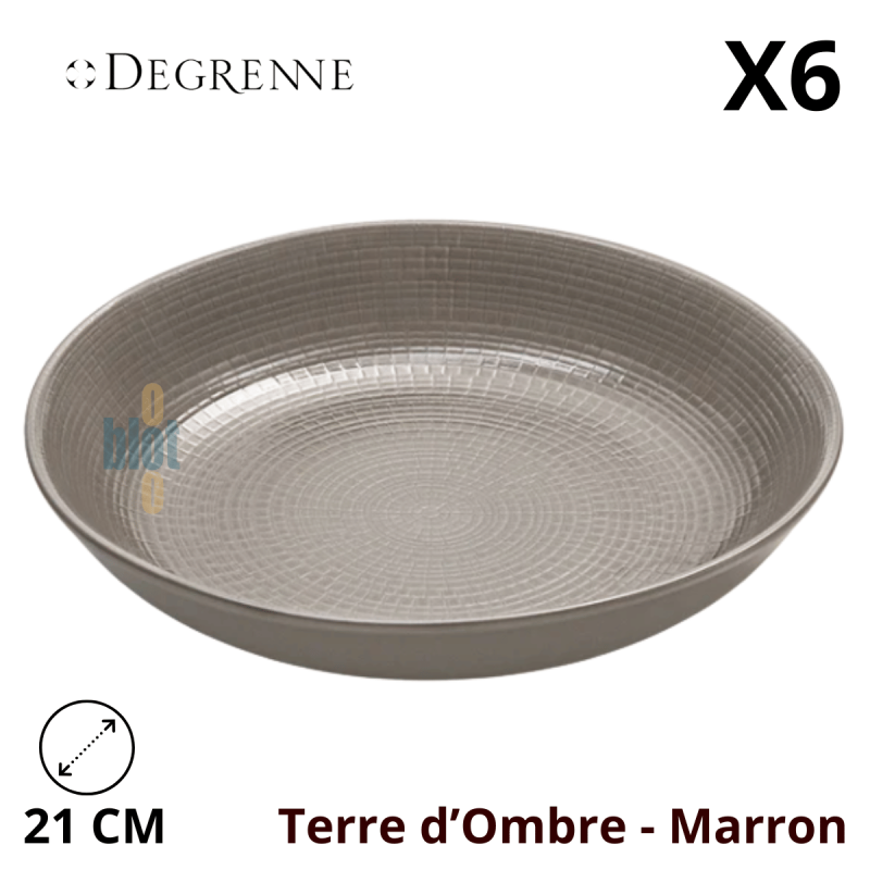 Assiette calotte creuse MODULO NATURE - Terre d'ombre - 21 cm – Marron