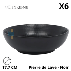 Coupe ronde MODULO NATURE - Pierre de lave - 17,7 cm – Noir - Vue principale avec ses caractéristiques