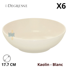 Coupe ronde MODULO NATURE - Kaolin - 17,7 cm – Blanc - Vue de face avec ses caractéristiques