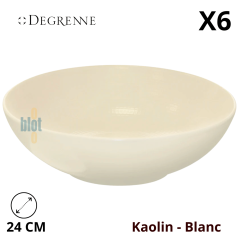 Saladier MODULO NATURE - Kaolin - 24 cm – Blanc - Vue de face avec ses caractéristiques