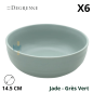 Bol rond Modulo Nature Jade vert 14,5 cm en grès, finition mate et bord légèrement arrondi, marque Degrenne