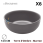 Bol rond Modulo Nature Terre d’Ombre marron 14,5 cm en grès, finition mate et surface extérieure subtilement striée