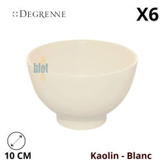 Coupelle ronde Modulo Nature Kaolin blanc 10 cm en grès, pied central évasé et finition satinée