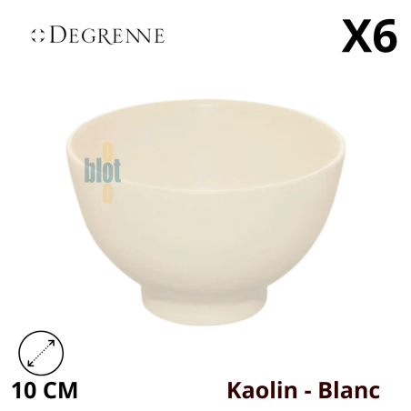 Coupelle ronde Modulo Nature Kaolin blanc 10 cm en grès, pied central évasé et finition satinée