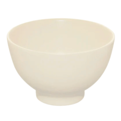 Coupelle Modulo Nature Kaolin blanc 10 cm en légère perspective, mettant en évidence l’arrondi du bord et le pied décoratif