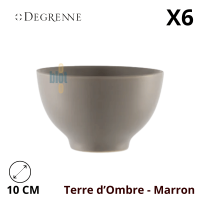 Coupelle ronde Modulo Nature Terre d’Ombre marron 10 cm en grès, pied central évasé et finition satinée