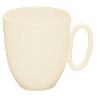Plan rapproché du mug Modulo Nature Kaolin blanc 33 cl soulignant l’intérieur lisse et le bord fin