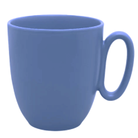 Mug Modulo Nature Bleu Galet bleu 33 cl en légère perspective, soulignant la silhouette épurée et la poignée arrondie