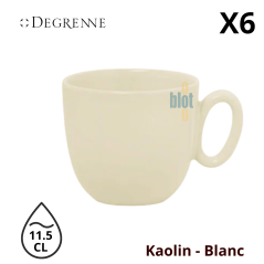 Tasse à café Modulo Nature « Kaolin » blanc 11,5 cl, vue de face.