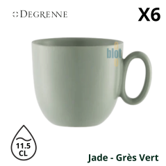 Tasse à café Modulo Nature « Jade » 11,5 cl – Profil de face, fond blanc, poignée ronde à droite, visuel épuré.