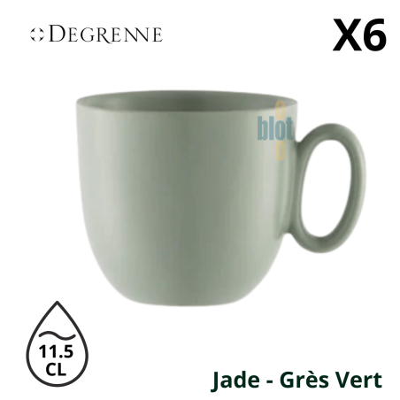 Tasse à café Modulo Nature « Jade » 11,5 cl – Profil de face, fond blanc, poignée ronde à droite, visuel épuré.
