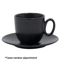 Soucoupe Modulo Nature « Pierre de Lave – Noir » 10 cm, texture quadrillée isolée