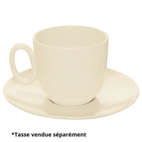Soucoupe Modulo Nature « Kaolin – Blanc » 12,5 cm, X6 – vue profil