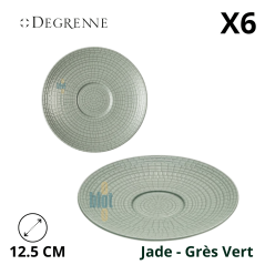 Soucoupe Modulo Nature « Jade – Grès Vert » 12,5 cm, X6 – vue plongeante