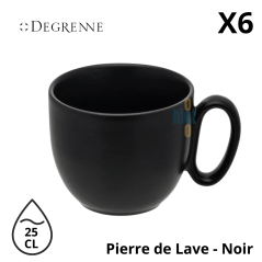 Tasse à thé Modulo Nature « Pierre de Lave – Noir » 25 cl X6 – visuel promotionnel