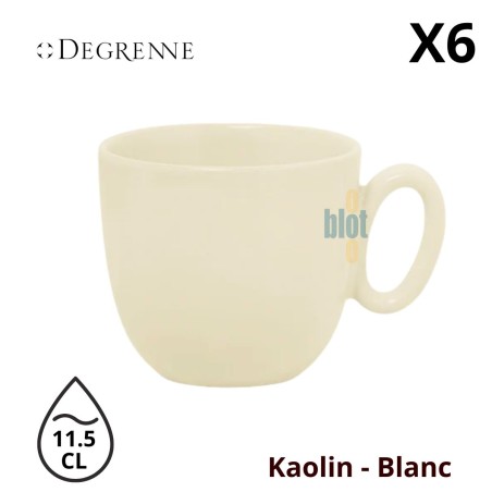 Tasse à thé Modulo Nature Kaolin blanc 25 cl X6 — vue promotionnelle