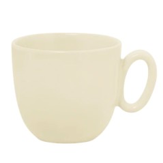 Tasse à thé Kaolin blanc 25 cl isolée sans soucoupe.
