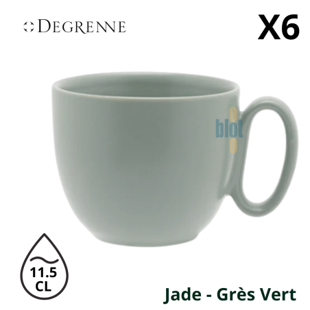 Tasse à thé Modulo Nature Jade vert 25 cl X6 — ensemble 6 pièces