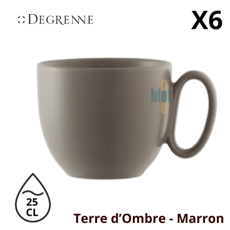 Tasse à thé Modulo Nature Terre d’Ombre 25 cl X6