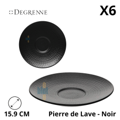 Soucoupe Modulo Nature Pierre de Lave 15 cm – Noir