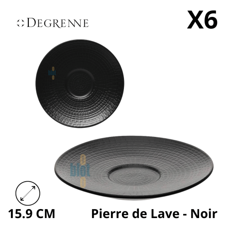 Soucoupe Modulo Nature Pierre de Lave 15 cm – Noir