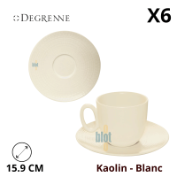 Soucoupe à thé MODULO NATURE - Kaolin - 15.9 cm – Blanc - Vue de face avec ces caractéristiques