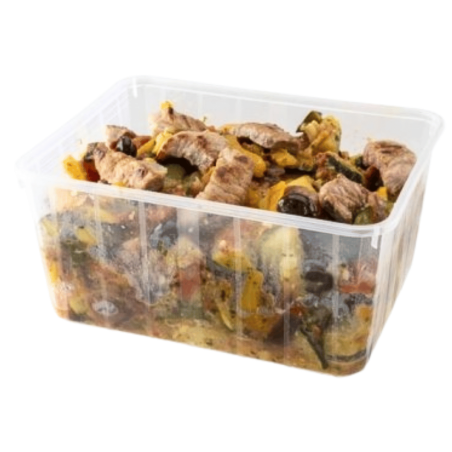 Lot (x100) Boîtes Carty Transparentes avec Couvercle – (1800 ml)
