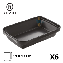 Plat à Lasagnes (45 cl) - Noir REVOL – Porcelaine - Vue de face avec ses caractéristiques