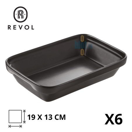 Plat à Lasagnes (45 cl) - Noir REVOL – Porcelaine - Vue de face avec ses caractéristiques