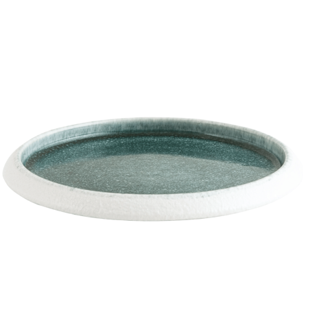Assiette SAVEURS (Ø23.5 CM) blanc & océan – Porcelaine