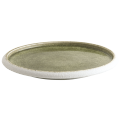 Assiette SAVEURS (Ø23.5 CM) blanc & vert olive – Porcelaine