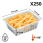 Barquette frite plastique 700 ml – résistante et pratique.
