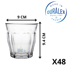 Verre Duralex Picardie 31 cl avec dimensions 9 cm de diamètre et 9,4 cm de hauteur