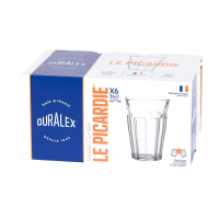 Coffret Duralex Le Picardie – lot de 6 verres de 36 cl, fabriqué en France.