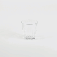 Verre à café Duralex Picardie de 9 cl transparent, vu de face sur fond neutre.